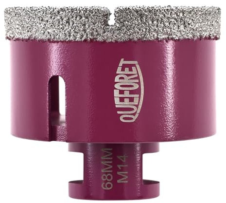 QUEFORET Foret Diamant pour Carrelage 68mm x M14 - Trépan de Forage pour Céramique Porcelaine Marbre Granit pour Meuleuse d'Angle