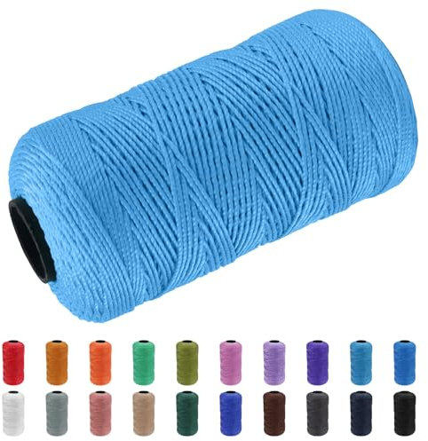 CAMAL Polypropylene Garn 1,5mm x 200m Häkelgarn für Taschen Makramee Garn für Handtasche Häkeln Polypropylene Yarn für Handwerk Wohndekorationen, Platzteller, Umhängetasche (Aquablau)