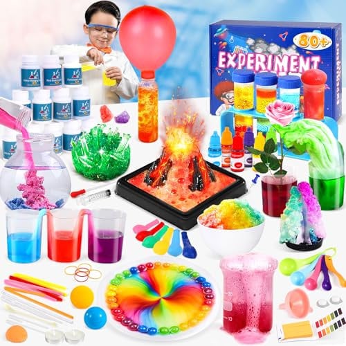 Gontence 120+ Experimente für Kinder, Spielzeug ab 6 7 8 9 10 11 12 Jahre Jungen MäDchen, Experimentierkasten Chemiebaukasten Kristalle ZüChten, Geschenk MäDchen Junge