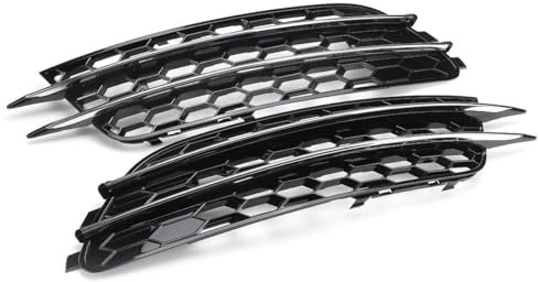 Kühlergrill Auto Chrom/Schwarz Stil Auto Nebelscheinwerfer Kühlergrill Abdeckung Trim Für Audi A6 C7 Limousine Ohne ACC 2012 2013 2014 2015 Nebelscheinwerfer Grill Frontgrill(1 UK)