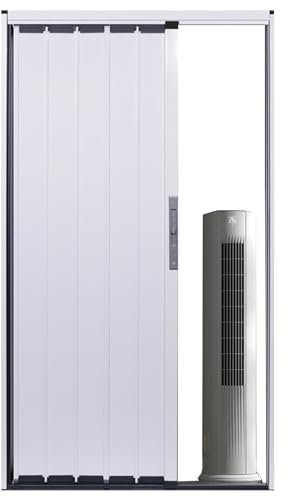 Puerta Plegable Acordeon Puerta Plegable Tipo Acordeón de Aluminio 100% Opaca, Puerta Corrediza Concertina para Cocina, Baño, Closet Interior, Divisoria de Ambiente, Panel Blanco o Gris(74x80in(188x20