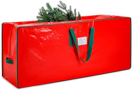 Strapazierfähige, wasserdichte Tasche für 2,3 m große Weihnachtsbäume, einfach zu transportieren, rote Weihnachtsbaum-Aufbewahrungstaschen. Einfach zu verstauen, wasserdicht und staubdicht, große