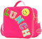 MEEYUU Insulated Lunch Bag Nylon Preppy Boys Girls Lunch Box Large Insulated Lunch Bag Reusable Lunch Tote Bag with Smiley Preppy LunchBag for Girls School Travel Picnic Adjustable (Rose Red)