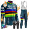 Abbigliamento Ciclismo Uomo Invernale Tuta da Ciclista Manica Lunga Completo, Antivento e Caldo, MTB Bici, 9D Gel Pantaloni Lunghi con Pettorina Set di Abbigliamento Ciclista (TYP-6,M)