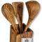 Olive Wood Kitchen Utensil Set, 3 Pieces - Spatula, Spoon and Ladle (30 cm)