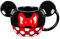 Disney Store Official Minnie Mouse Signed Mug, Classic Black & Red Style, Wow with 3D Ears, Iconic Minnie Mouse Shape, Coffee, Tea & Hot Chocolate Mug