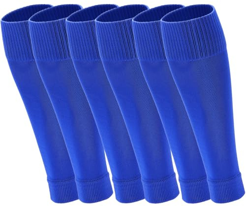 Geebuzz 3 Pairs Football Sock Sleeves, Pre-cut Football Sleeves compatible with grip socks, Shin Guards Sleeves for Football, Basketball, Rugby