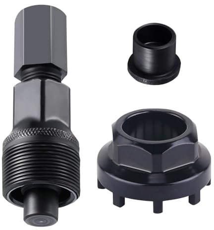 XPJBKC Kurbelabzieher Fahrrad, 42mm Fahrrad Lockring Tool, Fahrrad Kurbelabzieher Kurbel, Innenlager Werkzeug mit 8 Zähnen Verschlussring Kompatibel für Viele Fahrradtypen, Schwarz