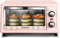 Forno Tostapane Elettrico, Mini Forno con Grill Steakhouse Pacchetti forno elettrico e piastra Cucine con piastra Timer Controllo della temperatura di ampia area Mini forni da 11 litri(Pink)