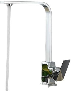 YIHANSS Wasserfall Wasserhahn quadratische Küche Mattschwarz polierte Chorme Heiße und kalte Küchenspüle, 360 -Grad -Rotationsmixerdeck montiertes Wasserhahn für Wäscherei Utility RV (OneSize)