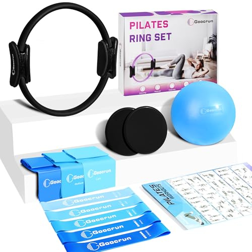 Goocrun Pilates Ring Set Exercise Equipment, with Exercise Resistance Bands Set