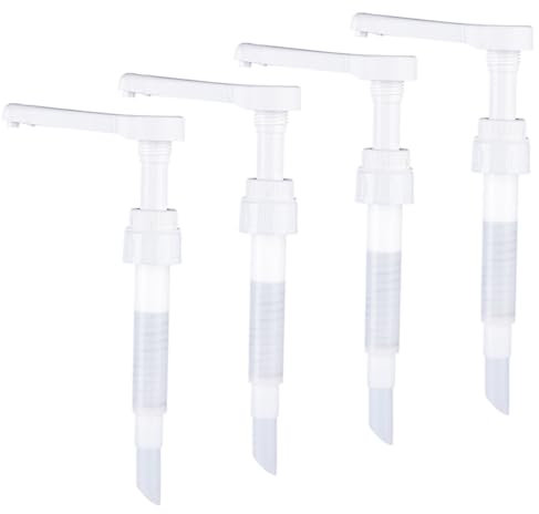 Yeory Pompe 4pcs pour Le sirop de Bouteille de sirop en Plastique sans Fuite Fuite BPA Pumpe détergent à Linge Polyvalent à Usage Commercial et la Maison, détergent lessive