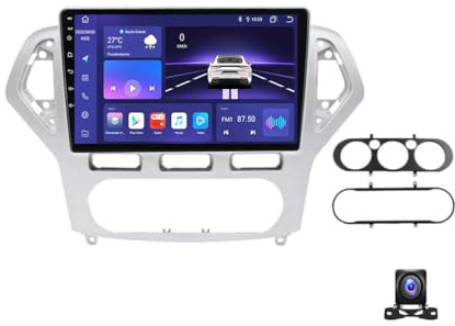 DXSYGMBN Android 13 Radio Coche 9 Pulgadas Pantalla Táctil para Ford Mondeo 2006~2010 Autoradio Bluetooth 2DIN con GPS Navigation/FM/USB, Apoyo Mandos Volante, Carplay+Auto,8 Core m800s 8g+256g