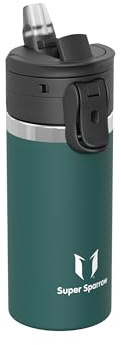 Sparrow Trinkflasche Edelstahl - TouchFlow Thermosflasche mit Strohhalm - 500ml,750ml,1L - BPA-Frei Thermoskanne - Auslaufsicher Thermobecher für Sport, Schule, Outdoor