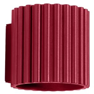SOLLUX lighting Wandleuchte Innen - Wandlampe Aluminium - 1 Flammig - LED Lampe Glühbirne - Burgunderrot Aura