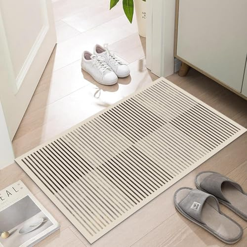 LYGLIGH Ultra Thin Door Mat Indoor Entrance, 1/10 in Thin Door Mats for Inside Entry, Non-Slip Rubber Backing Washable Doormat, Fade Resistant, Absorbent, Low Profile Dirt Trapper, 35X24