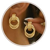 Kakonia Clip Ohrringe Damen Hypoallergen Ohrclips Damen Ohne Ohrlöcher | Gold Silber Klipp Ohrringe kinder Twisted Seestern Chunky Ohrring ohne ohrloch Fake Ohrring Set Mädchen clip on earrings