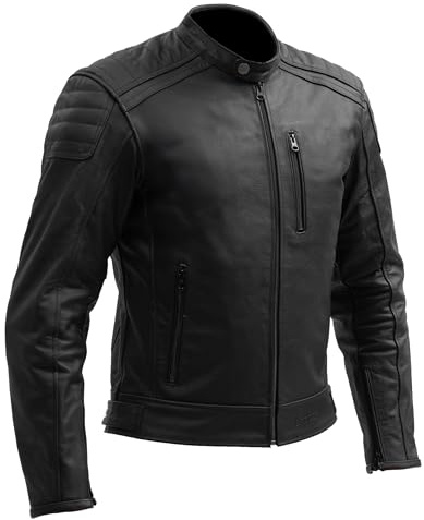 BROGER Legend Giacca da moto Uomo | Pelle | Protezione per gomiti e spalle Livello 1 | Tasca per paraschiena | Livello di protezione AA | Taglie fino alla 10XL