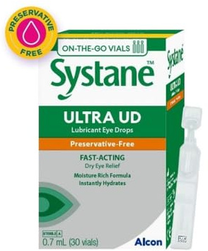Systane Ultra Preservative-Free Lubricant Eye Drops 30 x 0.7ml Vials | Single-Use Dry Eye Relief Drops | Fast-Acting Eye Hydration