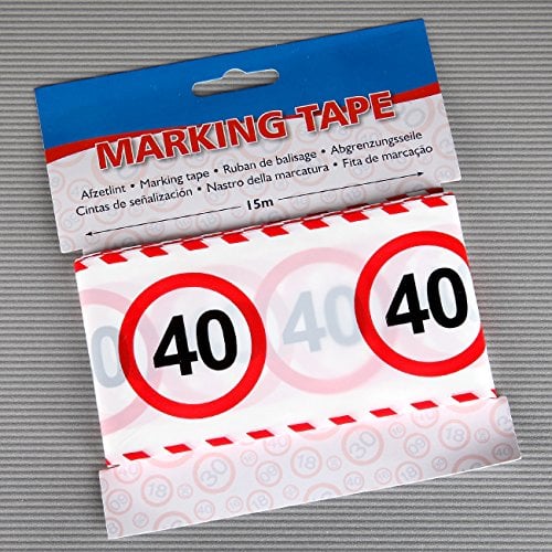 Folat SCH-5424 Party-Absperrband VERKEHRSSCHILD 40 / 15m