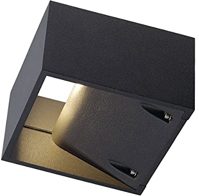 SLV LOGS WALL Leuchte Aluminium Schwarz, 13.2 x 13 x 8 cm