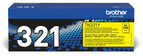 Brother Original Tonerkassette TN-321Y gelb (für Brother DCP-L8400CDN, DCP-L8450CDW, HL-L8250CDN, HL-L8350CDW, MFC-L8650CDW, MFC-L8850CDW), 1500 Seiten