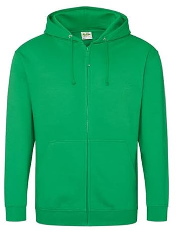 AWDis Just Hoods Men's Zoodie Hoodie, Green (Kelly Green), Large