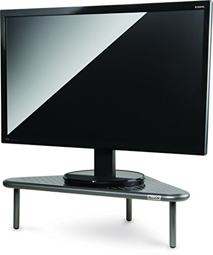Allsop Metal Art Corner Monitor Stand, Holds 18kg (40 lbs), Great for Small Offices - Silver (06478)