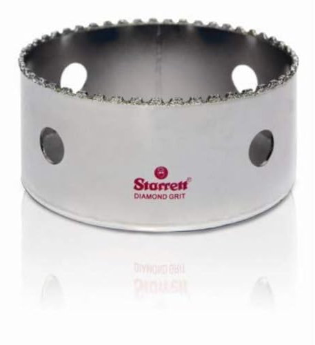 Starrett Diamond Grit Hole Saw - D0438 Ceramic and Tile Drill Cutter - For Brick Glass Marble Slate Stone Porcelain - 111mm (4.3/8 inch)