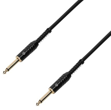 Adam Hall Cables 4 STAR IPP 0060 - Instrumentenkabel, Rean 6,3mm Klinkenstecker mono auf 6,3mm Klinkenstecker mono, schwarz, 0,6m