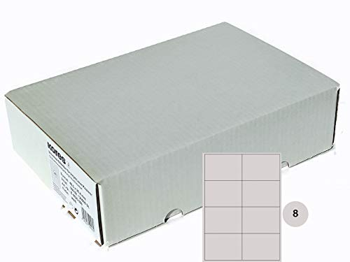 Kores - Universelle selbstklebende rechteckige Etiketten, 500 Blatt Format Weiß mit Etiketten 105 x 74 mm
