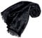 Lorenzo Cana High End Luxus Schal Luxustuch elegant gewebt in Damast Webung florales Paisley Muster aus Viskose mit Seide 55 x 190 cm, Schwarz, 55 x 190 cm
