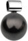 Nenalina Schmuck Perlen-Anhänger in 925 Sterling Silber mit 12 mm dunkler Glas Perle für Damen Kette oder Halskette, 846504-197