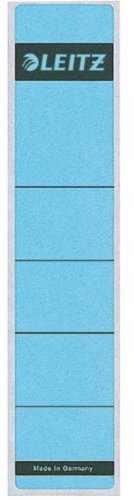 Leitz 1643 Rückenschilder für Standard-Ordner, selbstklebend, kurz, schmal (50er Sparpack, blau)