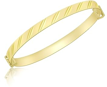 Carissima Gold Damen-Armreif 9ct Yellow Diamond Cut Oblique Extendable Baby Bangle 375 Gelbgold-1.36.0364