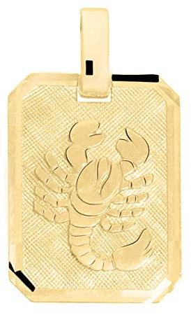 My Gold Damen Herren Sternzeichen Anhänger SKORPION Gold 333 (Ohne Kette) Echtes Gelbgold (8 Karat) Platte 21mm x 12mm Gaudino A-04400-G303-Sko