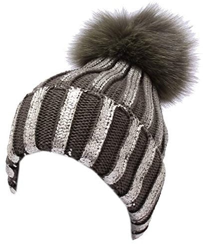 Catya 4938Y cuffia bimba girl green/silver wool real fur hat [V/39 CM]