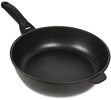 Risoli Padella Alta BLACKplus® Alluminio PRESSOFUSO Antiaderente El Diamant Ultra Resistente FRYPAN Made Italy cm 28