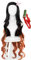 Topcosplay Lang Schwarz Orange Lockig Perücke für Halloween Kostüm Party