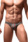 Newsywell Hommes String en Soie Glacée Bikinis Tanga Micro Taille Basse Slip Bodybuilding Stretch Briefs sous-vêtements Gris Moyen
