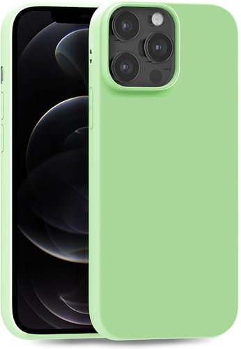 MyGadget TPU Case for iPhone 12 | 12 Pro - [ Camera Protection & Anti Fingerprint ] - Silicone Cover with Soft Touch & Anti Scratch Shell - Matte Mint Green