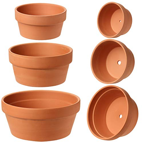 3 Stück Terrakotta Tontöpfe Blumentöpfe mit Abflussloch Sukkulenten Pflanztöpfe Kräutertopf ideal für Pflanzen Basteln Hochzeitsgeschenk