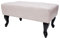 Mendler Ottomane Chesterfield, Sitzhocker Fußablage Hocker, Kunstleder 39x77x47cm - Creme-weiß