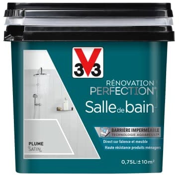 V33 Peinture de rénovation salle de bain, Rénovation perfection Plume satin 750ml