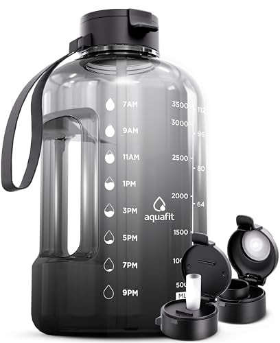 Bouteille d'eau de 3,5 litres avec marqueur de temps – Grande bouteille d'eau de motivation, bouteille d'eau de 3,5 litres avec paille, carafe d'eau de 3,5 litres