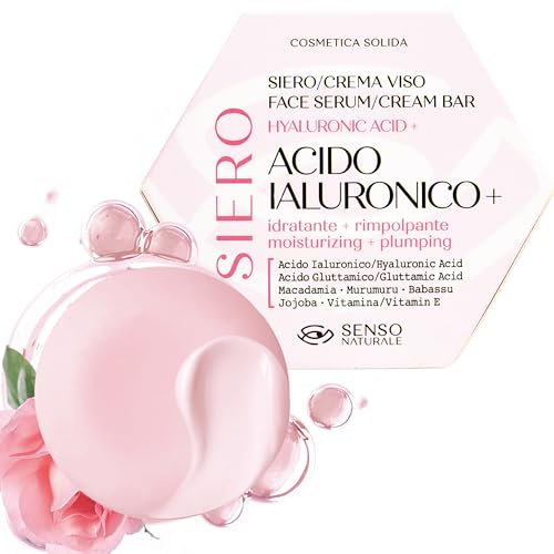 Feuchtigkeitsspendendes und aufpolsterndes festes Gesichts-Serumcreme mit 100% natürlicher reiner Hyaluronsäure - Gesichtscreme trockene, reife Haut - Vitamin E - Night Toning Mask - Vegan