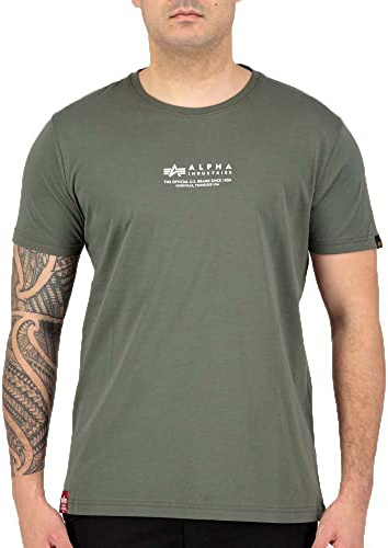 Alpha Industries Alpha Wording T T-Shirt für Herren Dark Olive