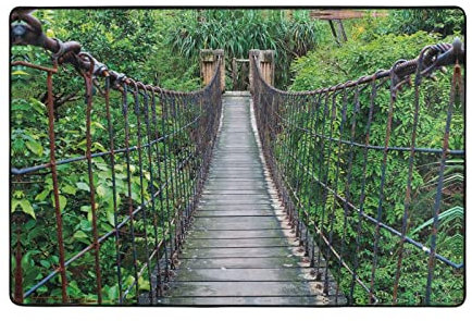 Teppich, rutschfest, Inka-Seil, Brückendruck, Flanell, rutschfest, Teppich, 91,4 x 61,1 cm und 183,9 x 121,9 cm für Wohnzimmer, Schlafzimmer, Flur, Küche