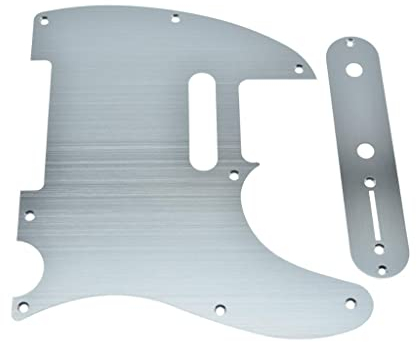 Dopro Tele-Schlagbrett aus Metall, Aluminium, eloxiert, 8 Löcher, mit Metallsteuerplatte und Schrauben, für amerikanische/mexikanische Telecaster, Silber