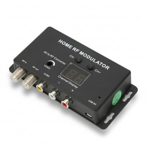 UHF Modulator TV Modulator PAL/NTSC AV to RF Converter for Set Top Box A/V Sources Widely Compatible